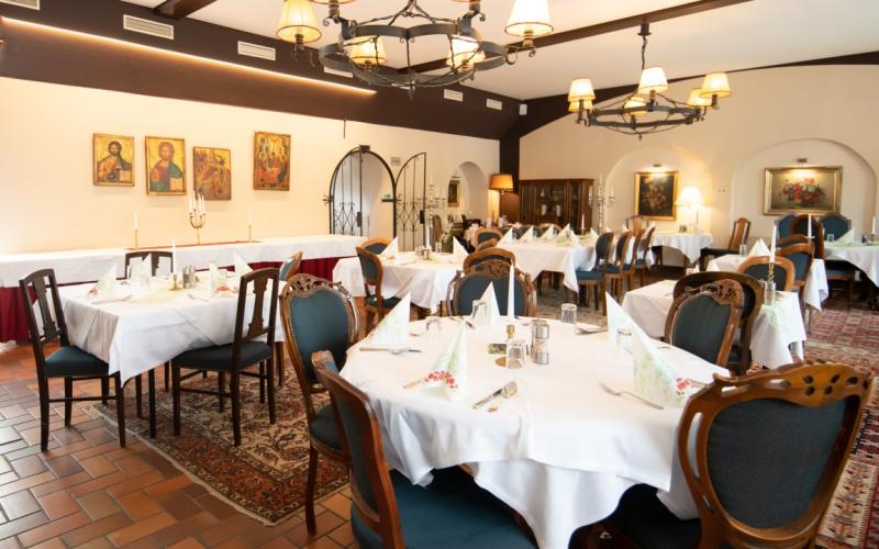 Restaurant in rustikalem Stil im Wohlfühlhotel Liebnitzmühle