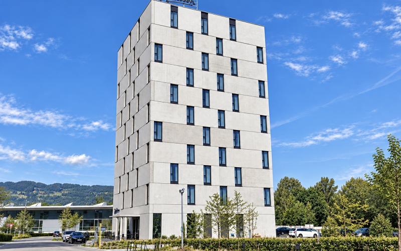 Aussenansicht des AMEDIA Hotels Lustenau